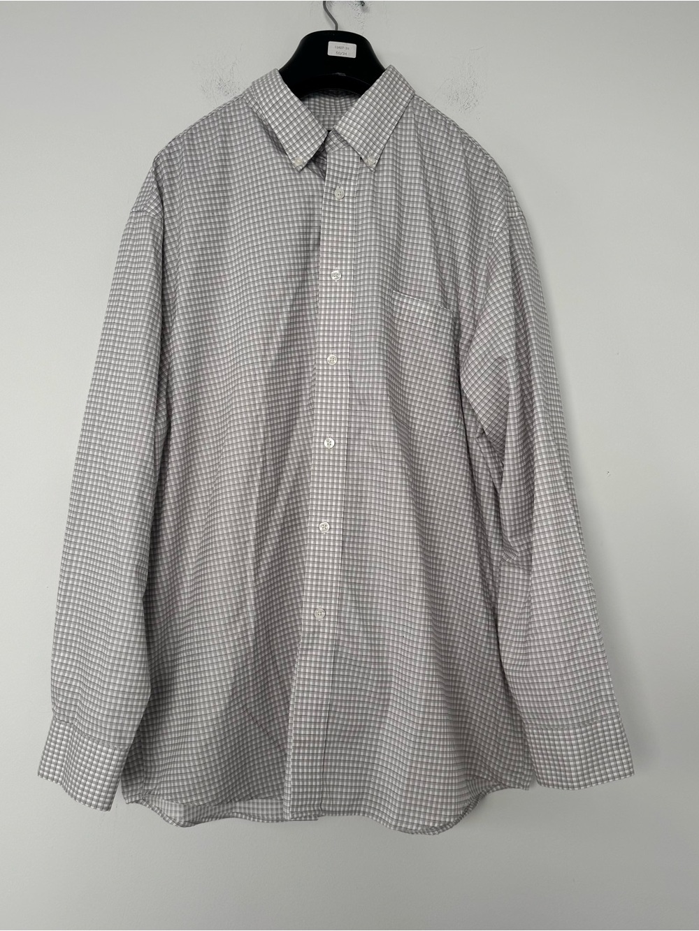 Roundtree & Yorke TravelSmart Men's XL Gray Gingham Button-Down Shirt